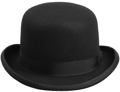 HiyyFloy Vintage-Zylinder Im Stil des Schwarzen Magiers – Retro-Bowler-kostümhut Für Herren, Geeignet Für Bühnenauftritte, Halloween, Karneval, Weihnachtsfeiern, Steampunk-Theater