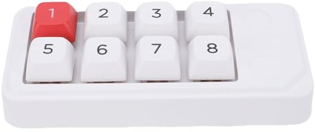 XUMIUZIY Kabelgebundener USB C Nummernblock, 8 Tasten Ziffernblock, Vollständig Programmierbar, Hot Swap fähig, Makromechanische Tastatur, Nummernblock für Laptop PC Desktop (White)