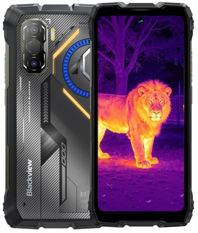Blackview Smartphone Rugged AI Imaging Termico ROCK 3, 108MP+50MP, Visione Termica Miglioramento AI, 6,78'' FHD+, 32GB+256GB, 10000mAh, LED 400lm, IP68 Telefono Antiurto, Ricarica Wireless, Nero