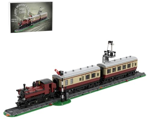 Quibuilds Zug Klemmbausteine Set, Western Railway 5700 Class Lokomotive Klemmbausteine Set, MOC Historisches Modell, Britische Dampflok für Sammler, Eisenbahn-Sammlerstück, Geschenke (1864 Teile)