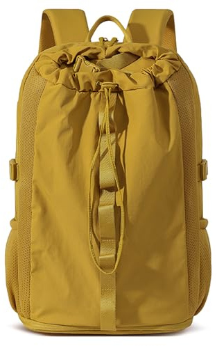 ibalulu Rucksack mit Schuhfach & 15,6 Laptopfach, Wasserabweisender Sportrucksack für Herren & Damen, für Alltag, Reise, Arbeit (Gelb)
