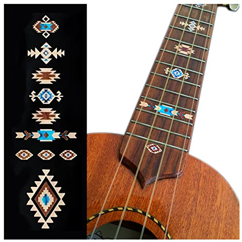 Inlay Sticker Griffbrett Position Marker für Ukulelen - Native American Pattern - Natürlich
