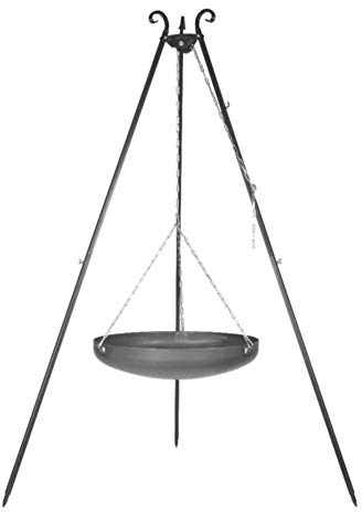 Feuerschale mit Dreibein Nortpol Farmcook hängend 70 cm inklusive Dreibein Viking in der Höhe 185 cm