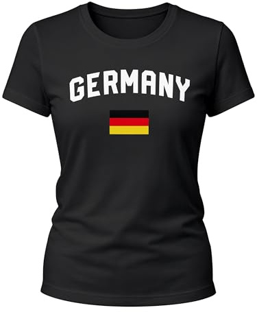 MoonWorks® Damen Deutschland Fan-Shirt T-Shirt Fußball WM EM Fan-Trikot Germany