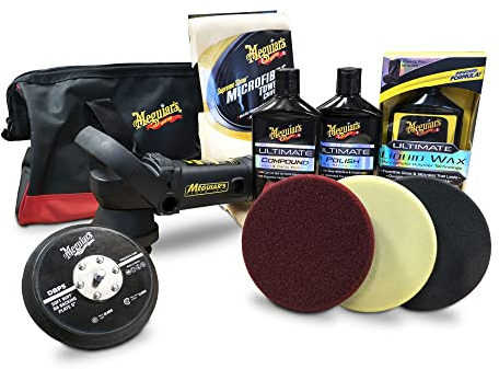 Meguiar's Dual Action DA Car Machine Polisher Pad Kit MT320ULTKIT With Pads, Bag, Ultimate Compound, Ultimate Polish And Ultimate Liquid Wax