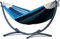 Potenza® Hamac avec Support en Acier pour 1 Personne Démontable - Charge Max 120 kg – Les Hamacs Coton 1 Place - Lit en métal Suspendu Portable - Idéal Jardin - Support Graphite Un Hamac Bleu