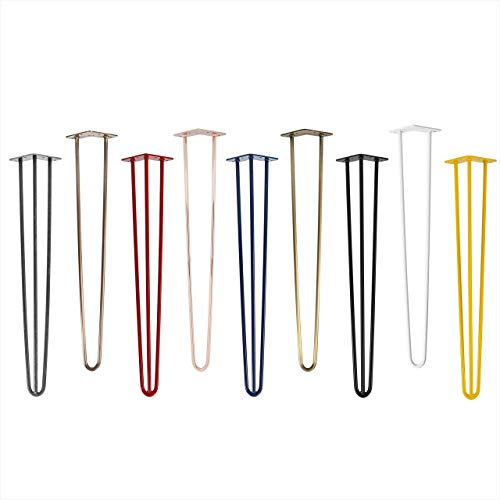 Natural Goods Berlin 4X Hairpin Leg Tisch-Beine | Tisch-Füße aus Metall | Hairpin Legs für DIY-Projekte wie Stehtisch & Arbeitsplatte | Stehtisch-Fuß 100cm hoch & 3-Streben | Schwarz