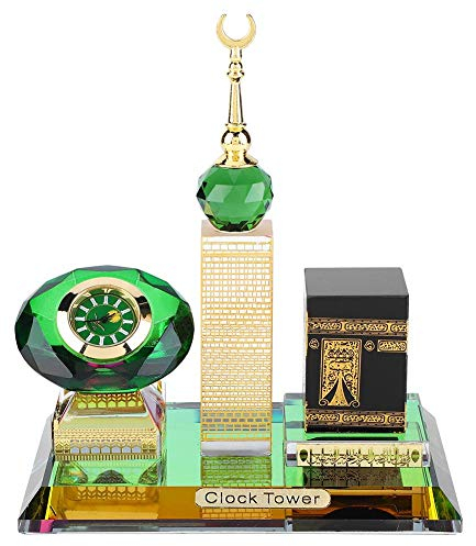 Pssopp Muslimisches Handwerksmodell Muslimische Kaaba Glockenturm Modell Islamische Tischuhr Islamische Architektur Kunsthandwerk Souvenirs Home Desktop Decor