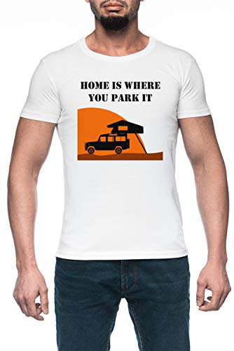 Home is - Defender 110 - Roof Tent Herren Weiß T-Shirt Kurzarm Men's White T-Shirt