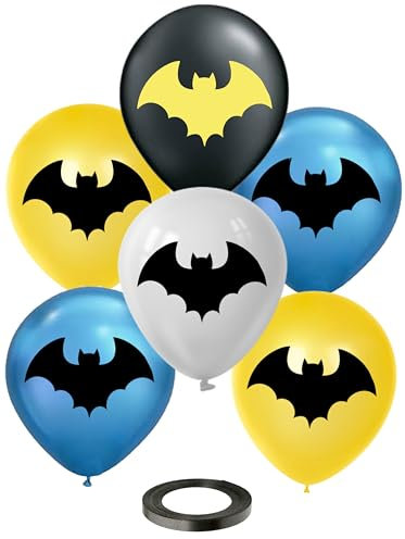 Bat Balloons 30 Pcs Printed both Sides 12 | Assorted Colors Premium Latex | Bat Birthday Party Decorations & Supplies for Kids by Vision E.D.