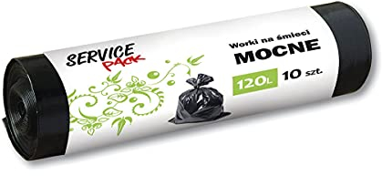 Stella Müllbeutel Stark 120 L | 10 Stück | Müllsack Mülltüte Abfallsäcke für Den Hausmüll Büro aus dicker LDPE-Regranulatfolie Farbe: Schwarz