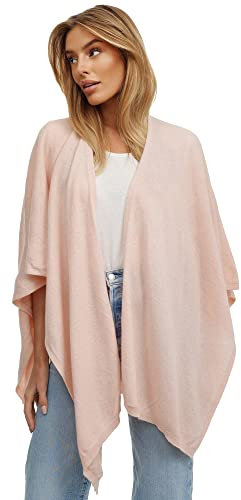 Glamexx24 Damen Poncho Schal Cashmere Feeling Strick Cape Frauen Poncho Cardigan XXL Umhängetuch für Frühling und Herbst Made in Italy