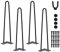 Jopassy 4X Haarnadel Tischbeine Hairpin Legs Möbelfüße Metall Tischkufen Industrial Look Haarnadelbeine Möbelbein Austauschbare Möbelfüße für Esstisch 40cm 2-Stange Bein