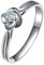 Daesar Verlobungsring Platin, Damen Ring Blume Solitär mit 0.13ct Diamant Trauringe Weißgold Nickelfrei Größe 50 (15.9)