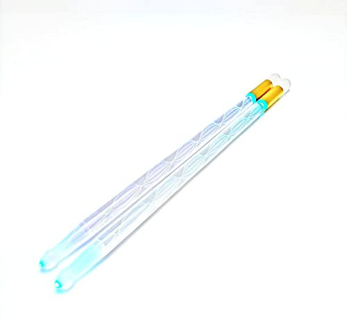 Paire de baguettes lumineuses en acrylique pour batterie à induction 7 couleurs changeantes - Convient pour les spectacles sur scène et les batteurs professionnels comme sur l'image