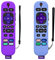 SMAYS 2er-Pack Remote Case Ersatz für Roku Voice Remote Pro 2021, Glow in the Dark Cover mit Band (Lila + Blau)
