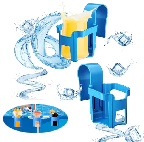 2 Piezas Portavasos Junto a la Piscina,Accesorios Piscina Portavasos Colgante,Accesorios Piscina Portavasos Colgante,Piscina Desmontable Portavasos para Verano SPA Playa Piscina Fiesta