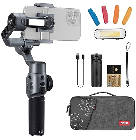 Zhiyun Smooth 5S Combo Gimbal Stabilisator für Smartphone 3-Achsen Handheld Gimbal für iPhone 14 13 Pro Max Plus (Zhiyun Smooth 5 Upgrade)
