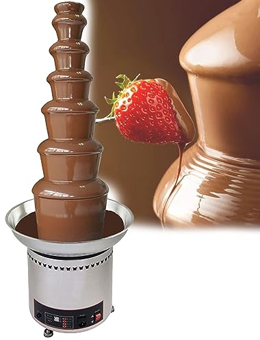 4/5/6/7-Tier Chocolate Fountain Large Fondue Sets for Sweet Treats, Fruits, Nuts or Party, Wedding, Commercial Electric Chocolate Fountain Machine Chocolate Fondue Set for Party and Birthday,7Tier