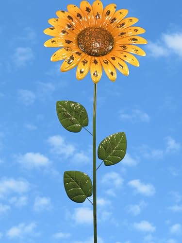 POMMERNTRAUM ®| Gartendekoration Gartenstecker Gartenkunst aus Metall Sonnenblume Sonnenrose (Sonnenblume XL)