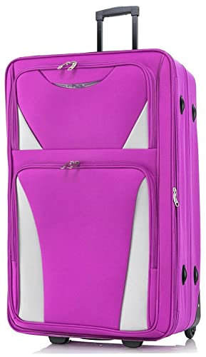 DK Luggage 26 Medium Lightweight Suitcases Expandable Trolley case with 2 Wheels DK16 Purple
