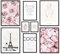 ARTFAVES® Poster Set - COCO ROSE - mehrteilige Wanddeko Wohnzimmer & Schlafzimmer - 8 moderne Wandbilder Rose, Fashion, rosa, Glamour, Blumen, Paris - mit Rahmen Schwarz