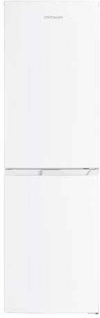 Statesman TNF18552W 55cm Freestanding Tall Fridge Freezer, 3 Adjustable Glass Shelves, 2 Door Shelves, Reversible Doors, White