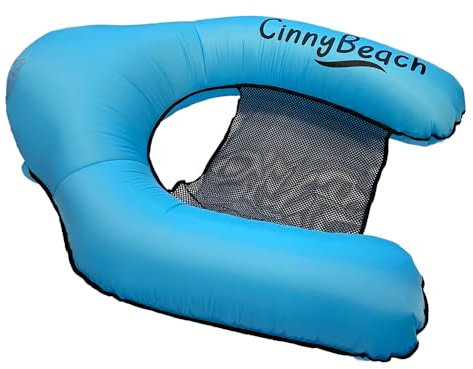 Colchoneta Piscina Innovador, Colchón Hinchable para Piscina Mar, Hamaca de Agua Flotante para Adultos (Azul)