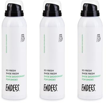 endees So Fresh Schuhdeo, Ergiebiges Spray (3x150 ml) Ohne Giftige Treibgase, Neutralisiert Schuhgeruch, Grapefruit-Duft, Für Sport und Alltag, 3-Einheiten-Set