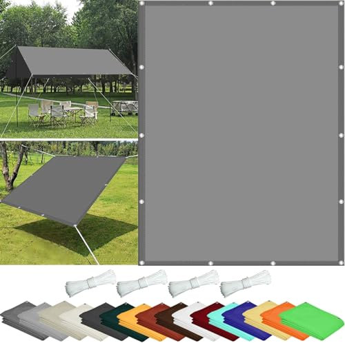Voile d'ombrage Terrasse Rectangulaire 120 x 130 cm PES Toile d ombrage Imperméable Auvent Imperméable UV Protection pour Piscine, Camping, Pergola, Gris Clair