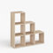 KOMTO Treppenregal Stufenregal - Raumteiler Regal Bücherregal mit 6 Fächern 30x30 cm Würfelregal | Bookshelf Sonoma Eiche Vexo