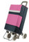 Carro de Compra Plegable Ligero, 100x41x33cm, Capacidad 48 litros, 4 Ruedas, Empaque Cartón Reforzado, Garantía 3 Años (Rosa)