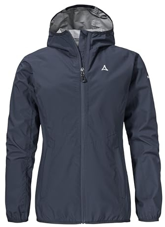 Schöffel Damen Jacket Style Migandi WMS, Allwetterjacke mit 2-Wege-Stretch, mit verstellbarer Kapuze, wasserdicht und atmungsaktiv