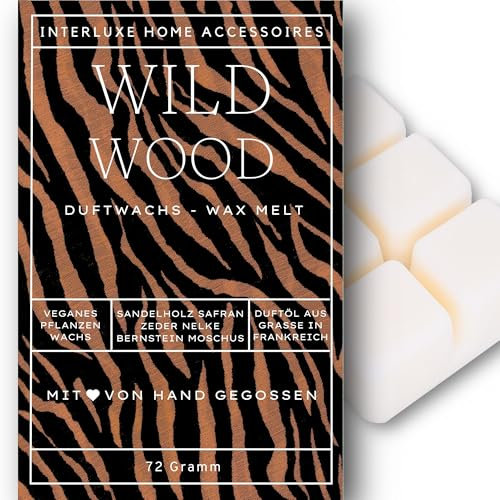 Interluxe Duftmelt Wachsmelt Duftwachs Wild Wood angenehm duftend Waxmelt 100% pflanzlich Duftwachswürfel Wachs mit Duftöl Melts