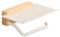 Pasdrucn Porte Papier Toilette Mural en Bois De Bambou, Support Papier Toilette avec Etagere, Porte Rouleau Papier Toilette pour Salle De Bain Et Cuisine (Blanc)