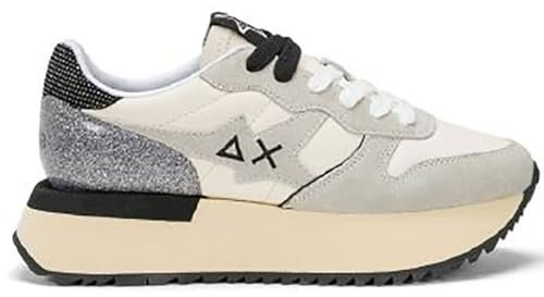SUN68 Donna Big Stargirl Bag Silver Sneaker, Weiß, 38 EU