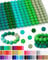 160PCS FIVEIZERO Silicone Beads 15mm Mix Color for Keychain Making, Rubber Beads for DIY Crafts, Bracelets, and Necklaces - Silicone Beads Bulk, Round Silicone Beads for Pens(Green)