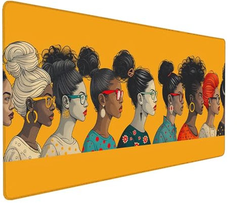 Alfombrilla Ratón Mujer, Alfombrilla Ratón XXL 1000x500x3mm, Gaming Mouse Pad con Base de Goma Antideslizante, Alfombrilla Raton Impermeable para Accesorios Pc Gaming, Regalo Mujer, Amarillo R-0-6