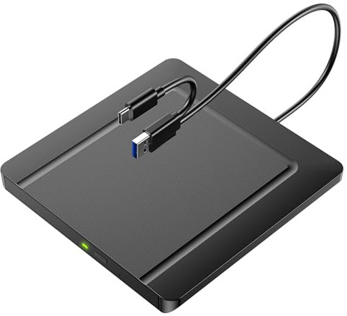 External CD DVD Drives, External CD DVD +/-RW Drive USB 3.0 CD Burner External Drive,DVD Reader Writer ROM Drive Compatible with Laptop Desktop Mac,Windows 11/10/8/7 (Ultra-Slim) 
