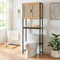 [en.casa] Meuble WC Au-Dessus des Toilettes ou Lave-Linge Armoire de Stockage Étagère Réglable Rangement de Salle de Bain à 2 Portes Placard MDF Bambou 172 x 63 x 27 cm Noir Naturel