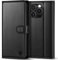 Kuafcase Compatible for iPhone 16 Pro Max Case with 4 Card Slots Magnetic Closure Kickstand Shockproof Protective Phone Case Compatible for iPhone 16 Pro Max - Black