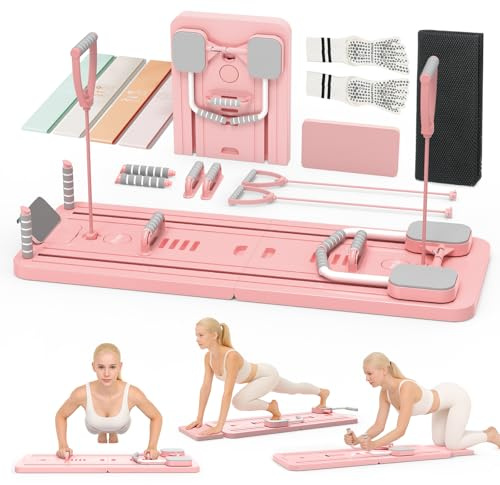 Northdeer Foldable Pilates Reformer, Upgraded 8-in-1Home Workout | Foldable Pilates Sliding Board, Compact Space-Saving Design. Multi-Functional For Home Training, Stable Lightweight Reformer