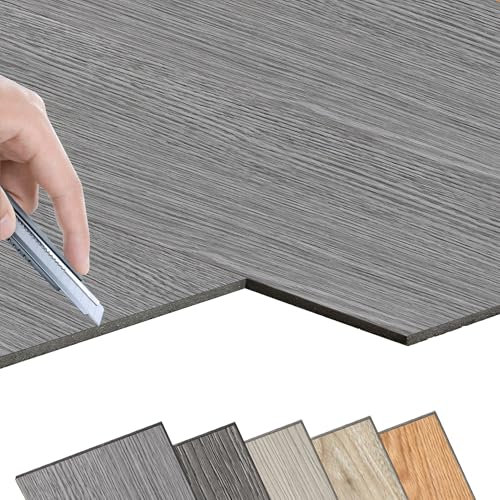 FIVMEN Pavimenti in PVC, autoadesivi, 5 ㎡, piastrelle adesive per pavimenti, effetto legno, piastrelle in vinile, pavimenti in venile, clic per cucina, bagno e soggiorno, 36 pezzi, W02