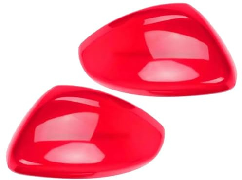 ASFDSG Arrière Coque Rétroviseur Couvercle De Rétroviseur Latéral ABS Rouge Brillant, 1 Paire, Garniture Auto-adhésive pour Peugeot 208 2008 pour Citroen C3 2016 2017 2018 Boîtier Rétroviseur