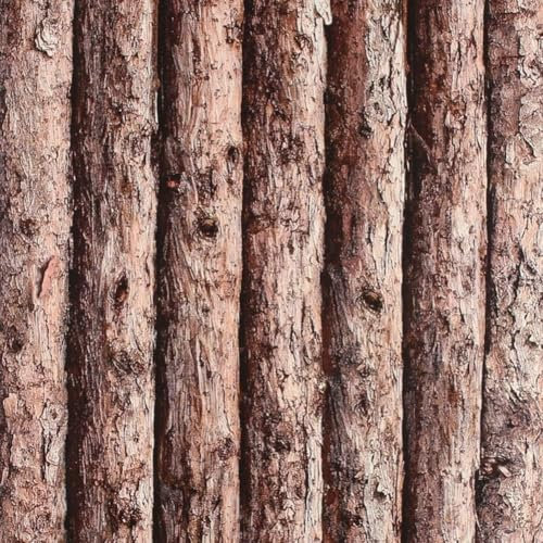 10m Matériau Plus Épais Faux Bois Papier Peint Peel Stick Troncs D’Arbres Cabane en Rondins Murale Murale dans La Chambre, 2