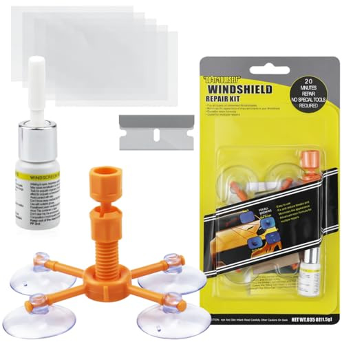 Reparation pare Brise,Kit Reparation Pare Brise,Kit de Réparation Pare-Brise Voiture,avec du Liquide de Réparation de Vitre,Utilisé pour Réparer les Dommages Localisés Sur les Vitres de Voiture