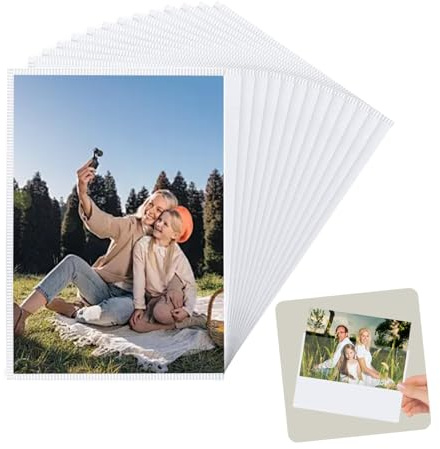 14 Pack Magnetic Photo Frames, 6x4 Inch Self‑Adhesive Fridge | Magnet Picture Frames, PVC Photo Holders for Photos, Postcards, Notices & Certificates, White
