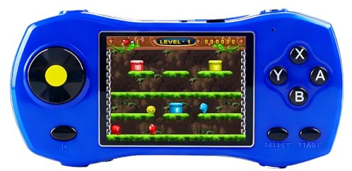 HLF Spielkonsole für Kinder 3-Zoll-Bildschirm Sportwagen-Design 250 64Bit-Spiele TV-Anschluss Tragbare Videospiele für drinnen und unterwegs Perfektes Geburtstags