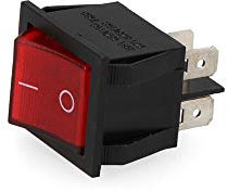 EDM 45035 Interruptor Luminoso Empotrado 4 Patillas, Rojo