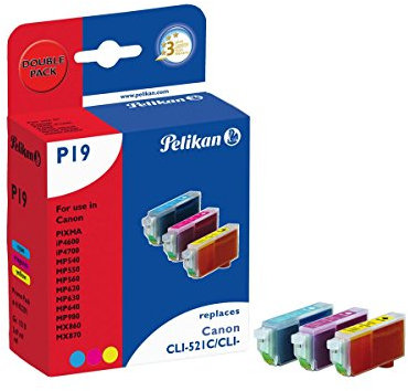 Pelikan Cartridge CLI-521CMY 3 kleuren 13ml + 3x9ml